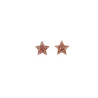 Big star earrings in pink fizz glitter. 