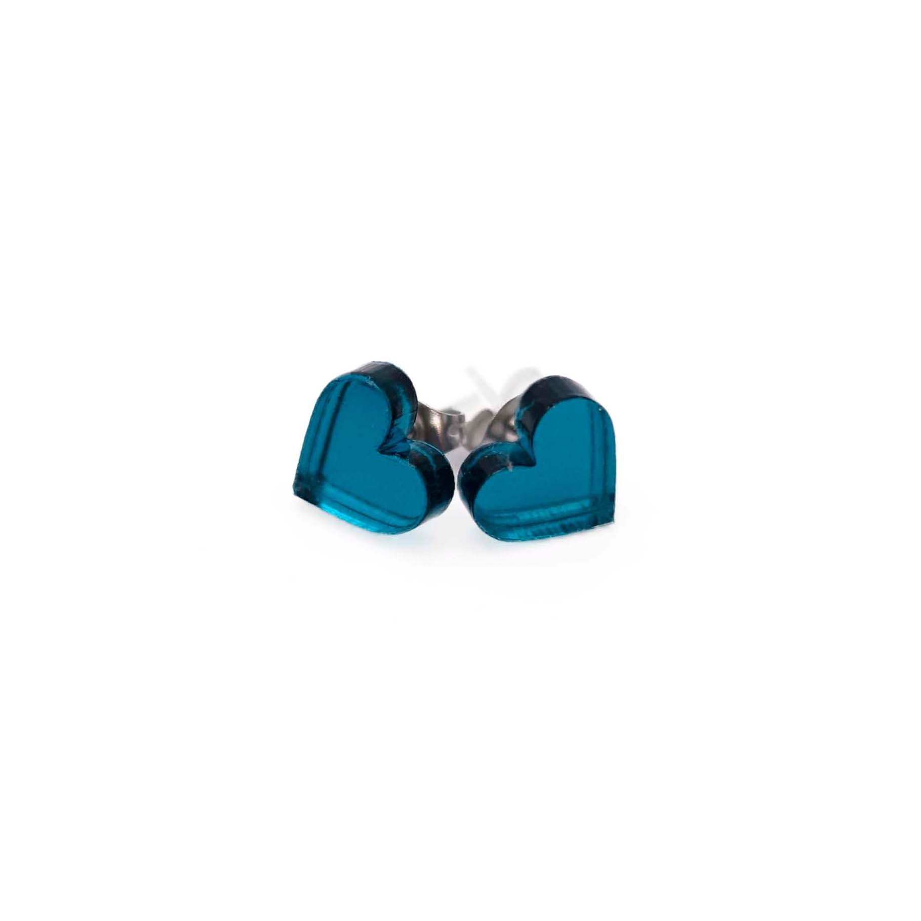 Teal heart studs Teal heart studs