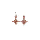 Vintage star earrings in pink fizz glitter. 