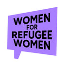 Women for Refugee Women charity logo. £2 from the sale of this item will go to them. 