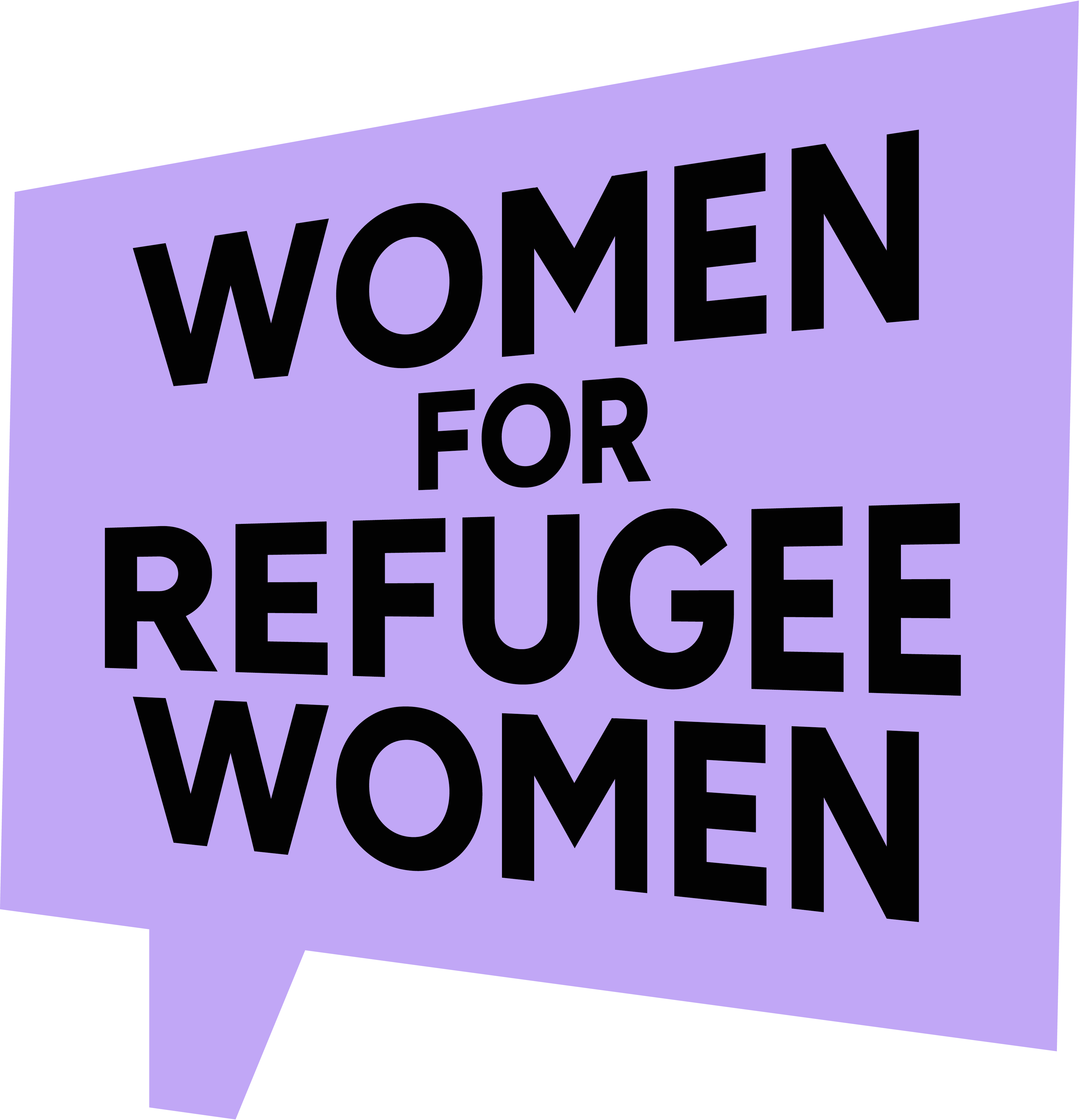 Women for  Refugee Women logo. £2 from the sale of this design goes so support them. 