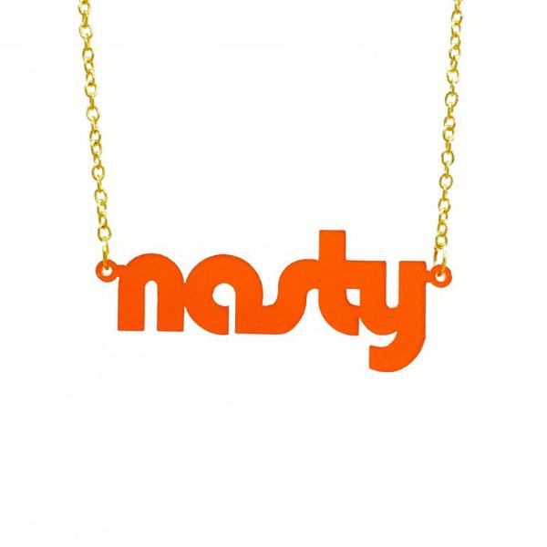 chilli red frost retro disco nasty necklace for nasty women