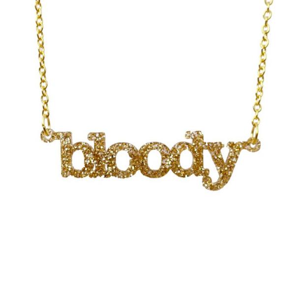 glitter gold bloody necklace