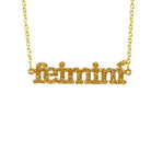 glitter gold Irish Gaelic feimini feminist necklace