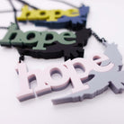 All three colours of Hope is the the thing with feathers necklace