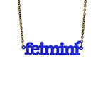 indigo blue frost Irish Gaelic feimini feminist necklace