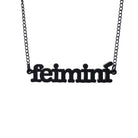 matte black Irish Gaelic feimini feminist necklace
