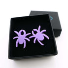 Parma Violet Lady Hale spider stud earrings by Wear and Resist. 