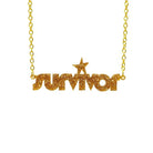 gold glitter survivor necklace