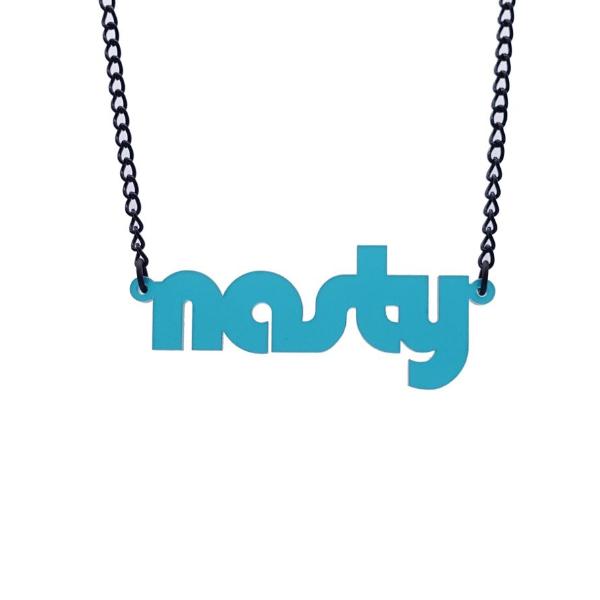 teal frost retro disco nasty necklace for nasty women