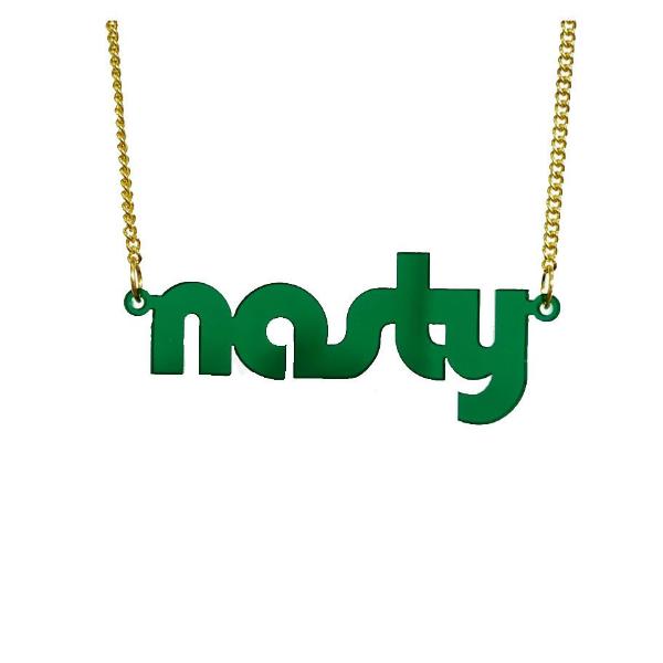 transparent emerald retro disco nasty necklace for nasty women