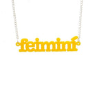 sunflower yellow Irish Gaelic feimini feminist necklace