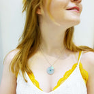 Model wearing Gemini Zodiac Astrology necklace